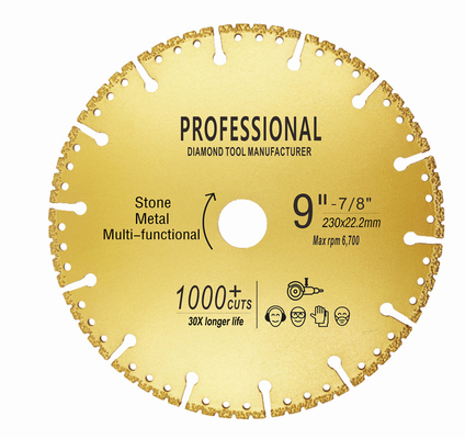 230mm Diamond Metal Cutting Saw Blade Multi-funnctional 9"disc for steel stone marble stainless